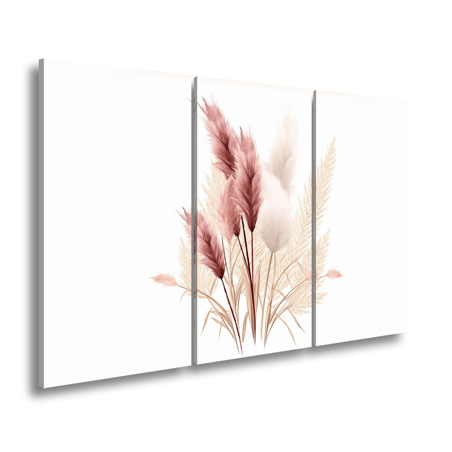 Leinwandbild Pampasgras XXL – Rosé & Creme Naturmotiv für Wohnzimmer - deyoli