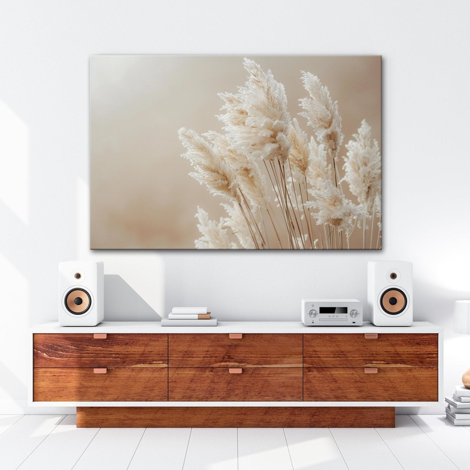 Leinwandbild Pampasgras XXL – Zartes Naturmotiv für Wohnzimmer & Schlafzimmer - deyoli