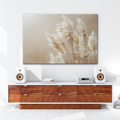 Leinwandbild Pampasgras XXL – Zartes Naturmotiv für Wohnzimmer & Schlafzimmer - deyoli