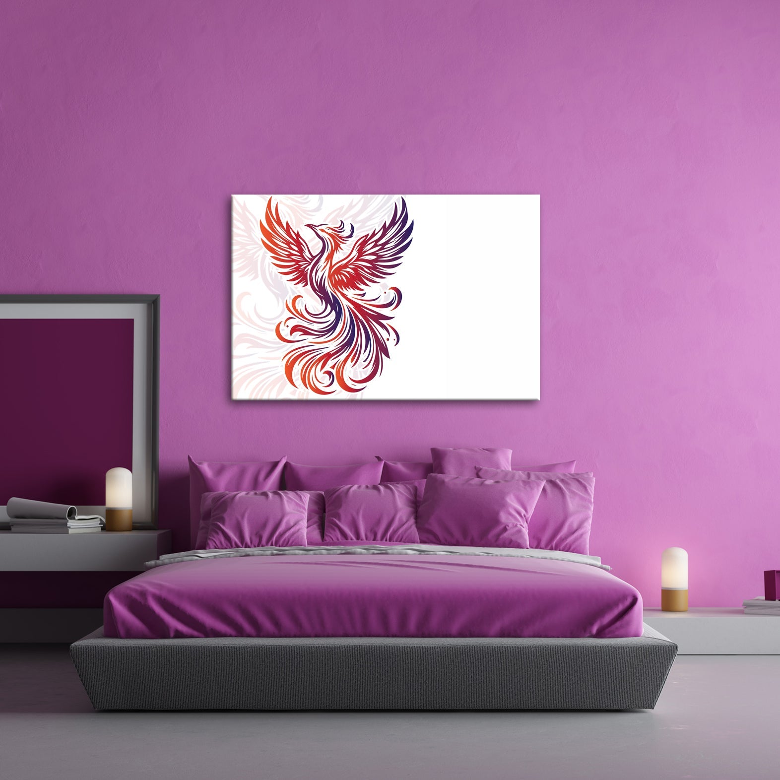 Leinwandbild Phoenix erhebt sich feurig und frei. - deyoli