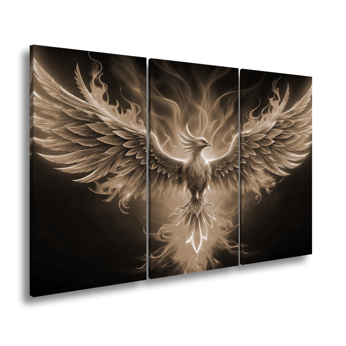 Leinwandbild Phönix erhebt sich – Flammen aus Licht & Macht XXL - deyoli