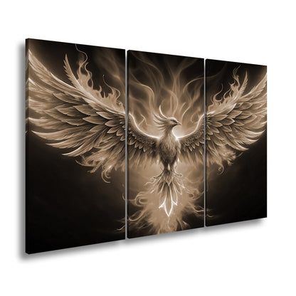 Leinwandbild Phönix erhebt sich – Flammen aus Licht & Macht XXL - deyoli