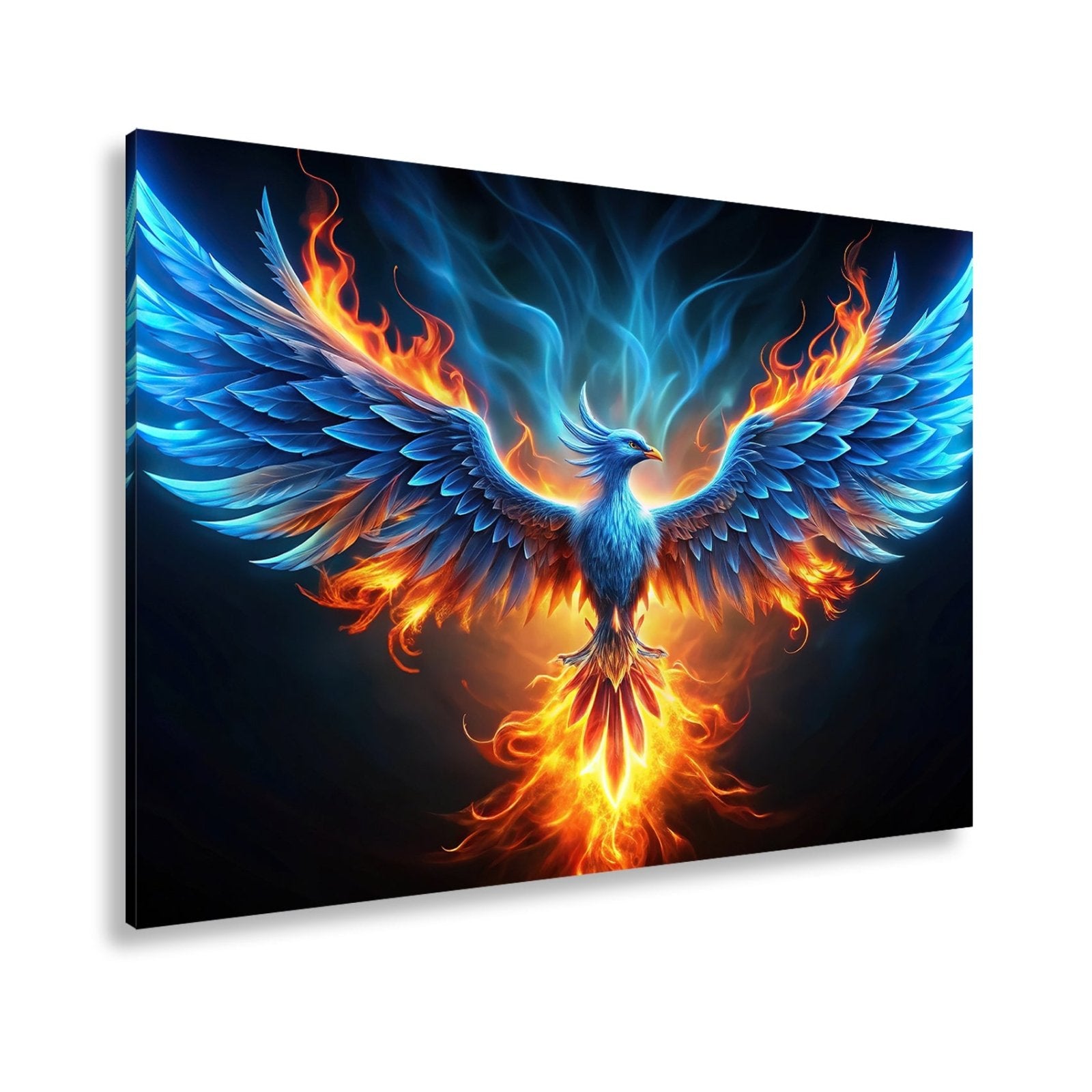 Leinwandbild Phönix erhebt sich – Flammen aus Licht & Macht XXL - deyoli
