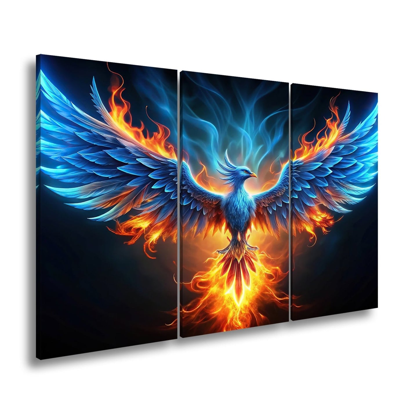 Leinwandbild Phönix erhebt sich – Flammen aus Licht & Macht XXL - deyoli