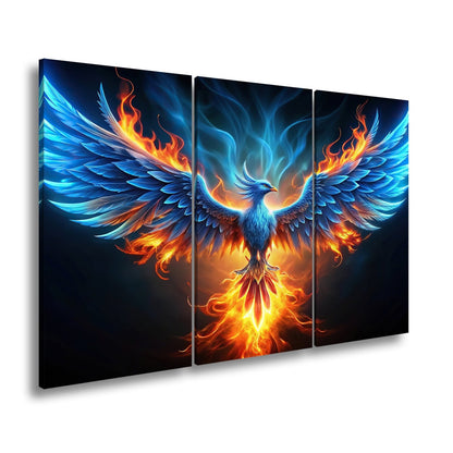 Leinwandbild Phönix erhebt sich – Flammen aus Licht & Macht XXL - deyoli