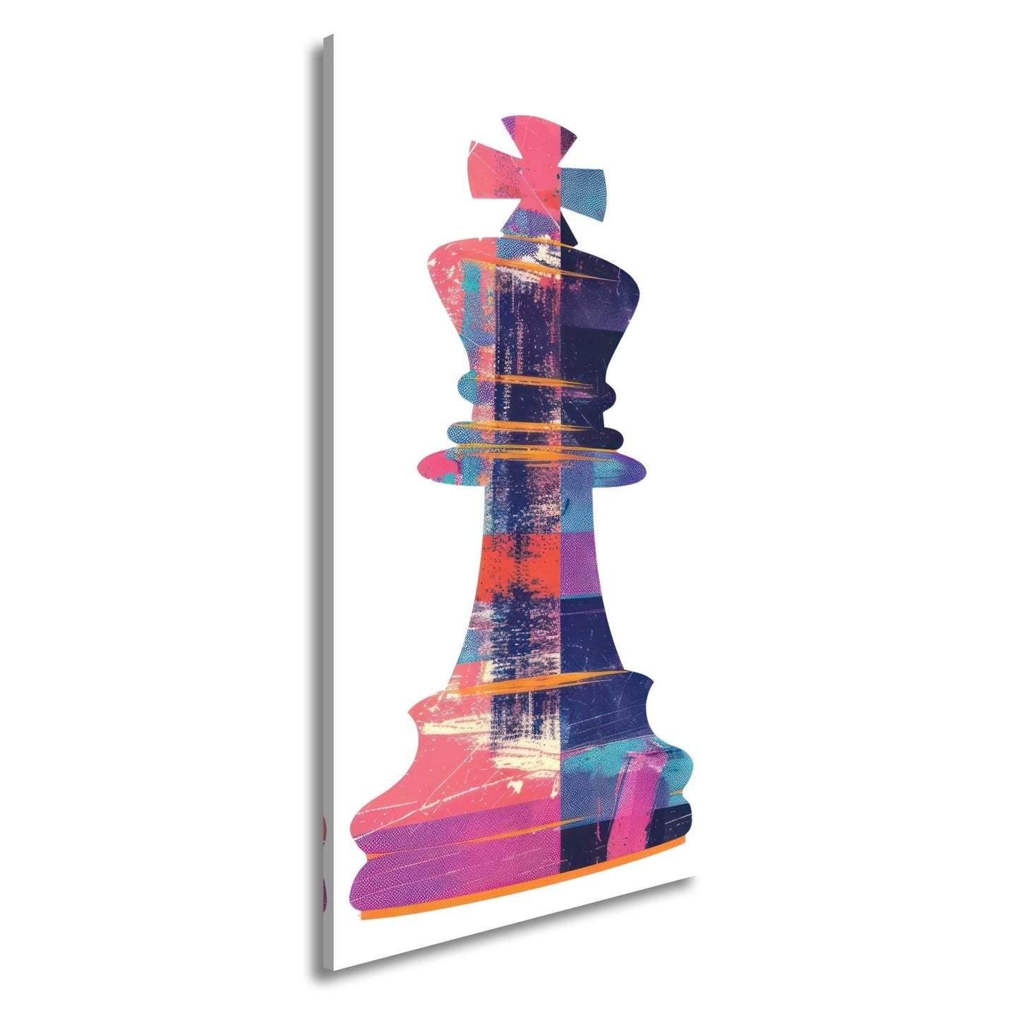 Leinwandbild Popart - König: Schachfigur voller Farbe, Struktur und Ausdruckskraft - deyoli