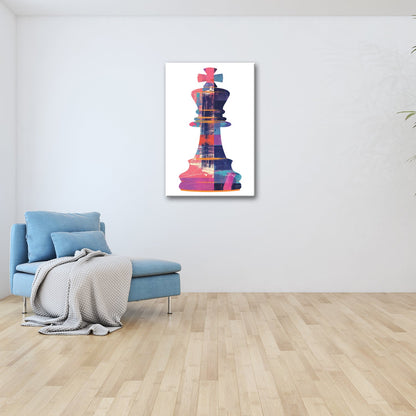 Leinwandbild Popart - König: Schachfigur voller Farbe, Struktur und Ausdruckskraft - deyoli
