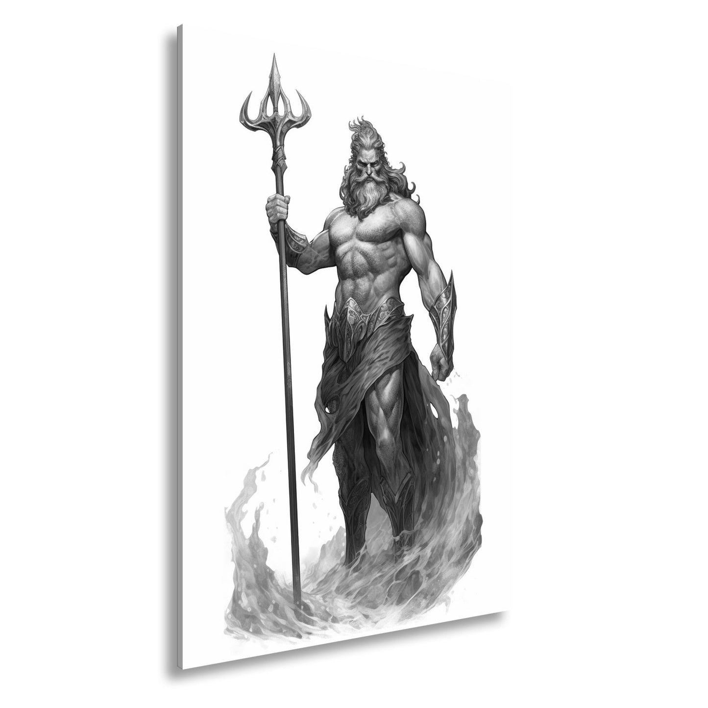 Leinwandbild Poseidon steigt aus den Wellen – kraftvoll und göttlich zugleich. - deyoli