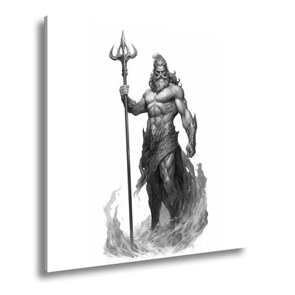 Leinwandbild Poseidon steigt aus den Wellen – kraftvoll und göttlich zugleich. - deyoli