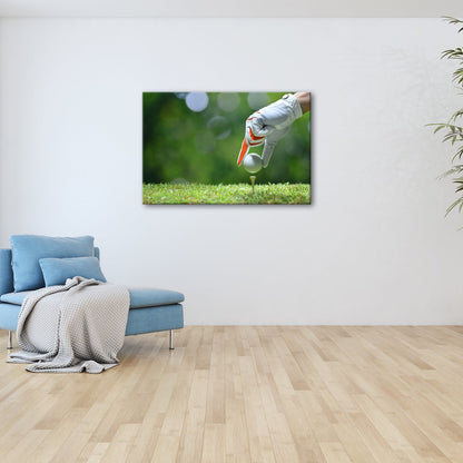 Leinwandbild Präzision beginnt mit einem Ball und einer ruhigen Hand - deyoli