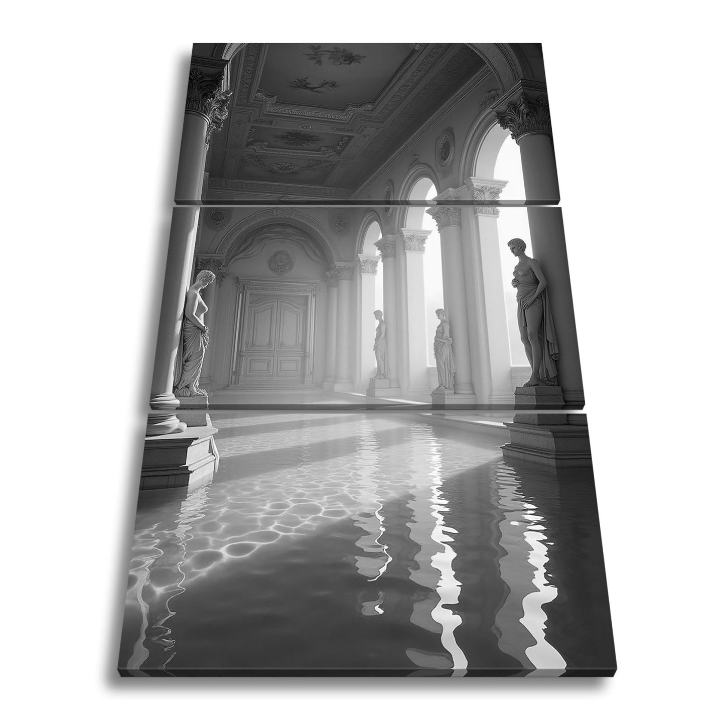 Leinwandbild Prunkvoller Säulengang, wo Stille und Eleganz sich spiegeln. - deyoli