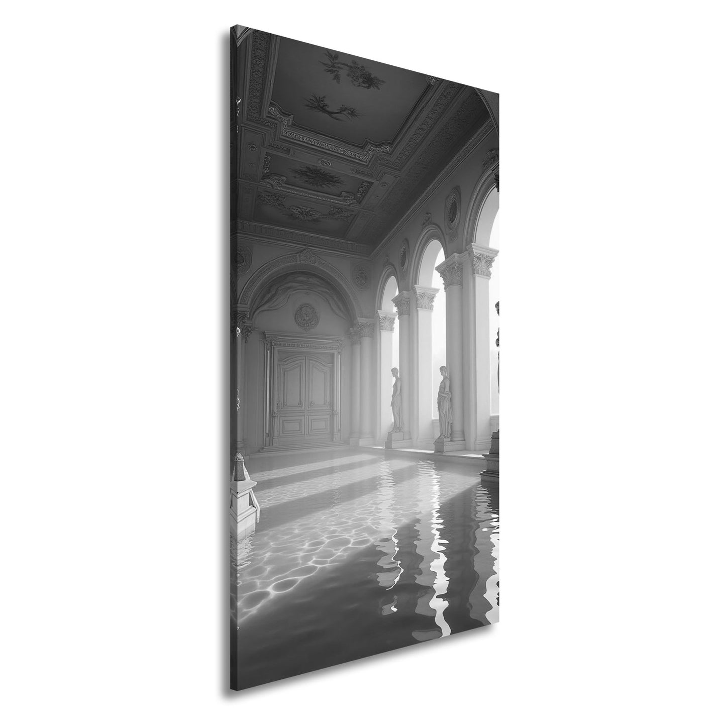 Leinwandbild Prunkvoller Säulengang, wo Stille und Eleganz sich spiegeln. - deyoli