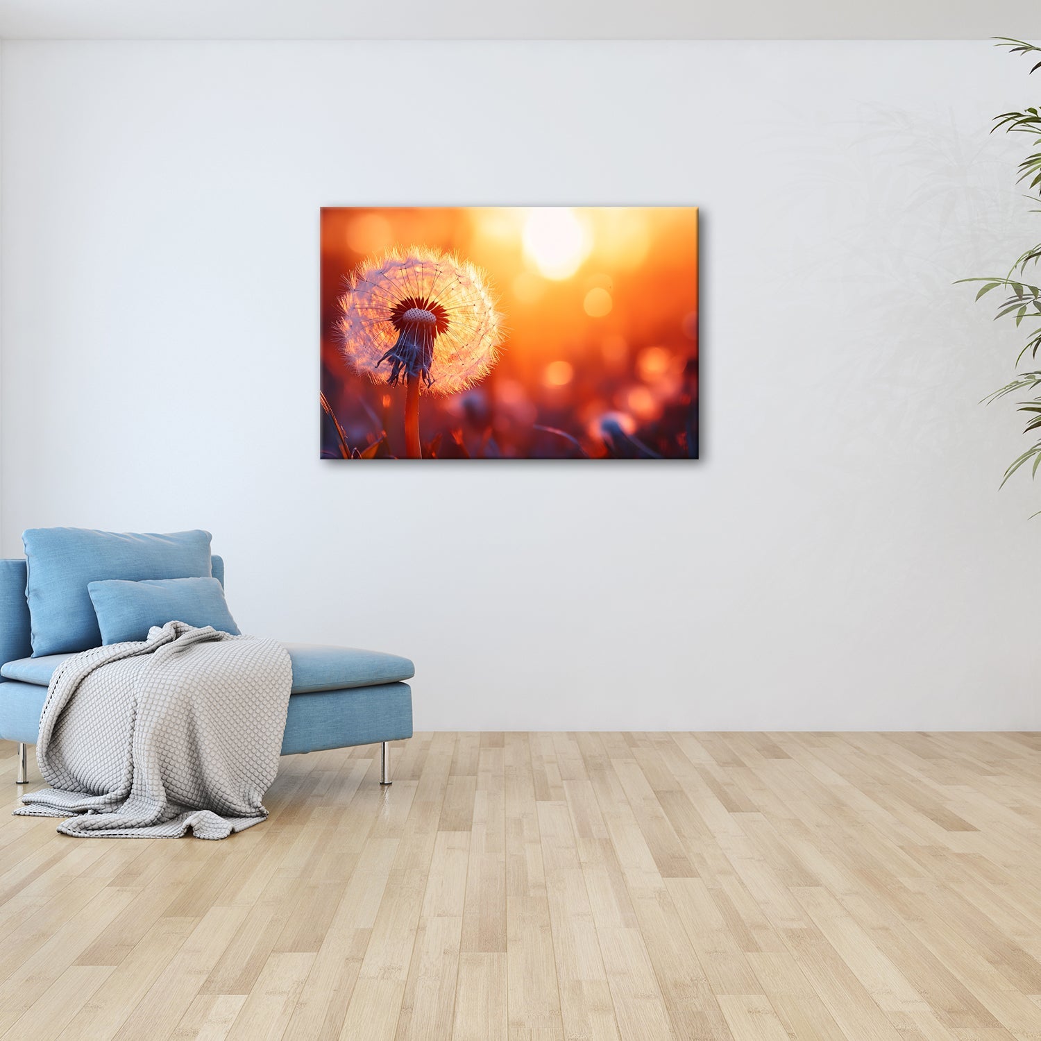 Leinwandbild Pusteblume im Abendlicht – flüchtige Schönheit des Seins. - deyoli