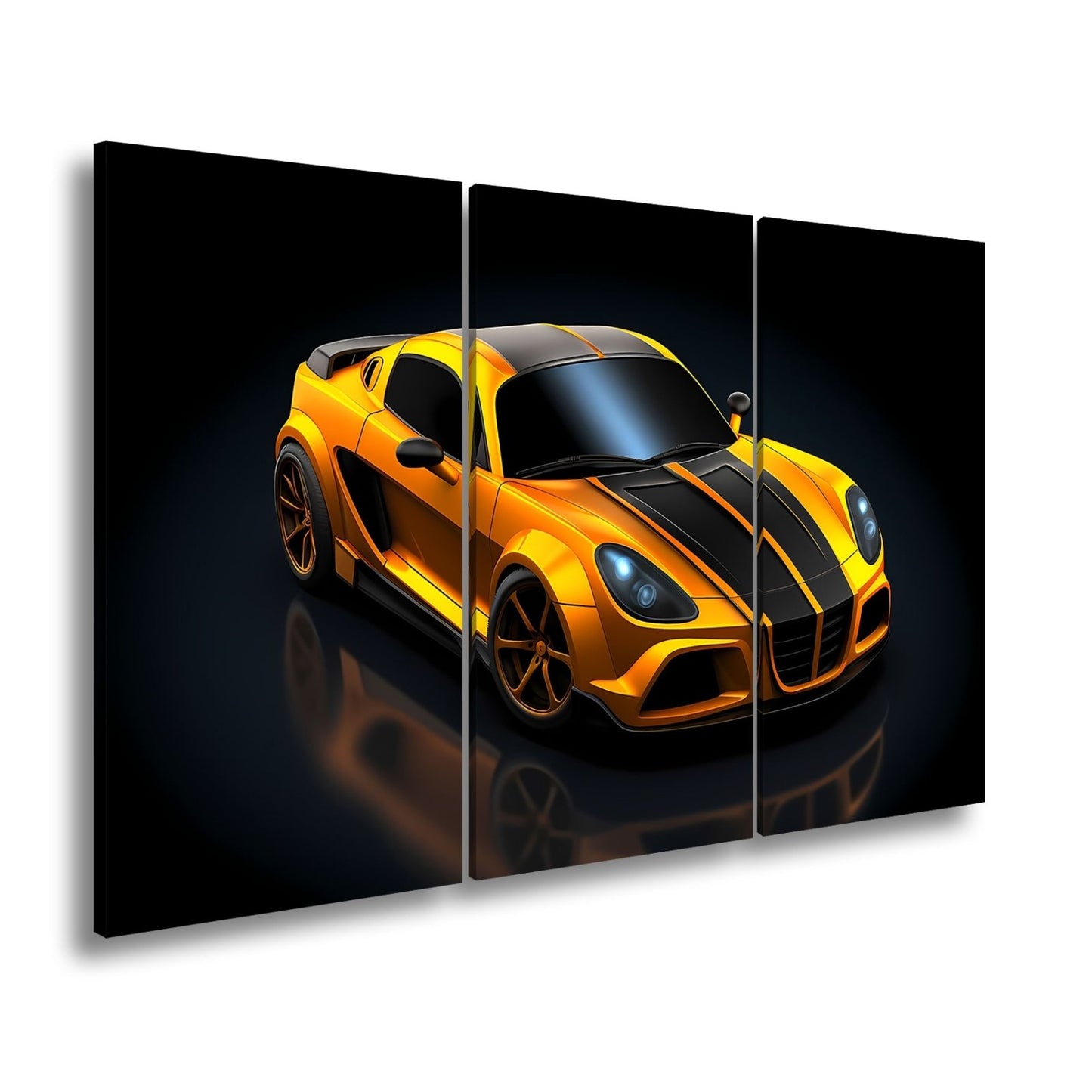 Leinwandbild Rennstreifen auf Karosserie XXL – Auto Wandbild Motorsport - deyoli
