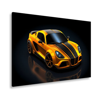 Leinwandbild Rennstreifen auf Karosserie XXL – Auto Wandbild Motorsport - deyoli
