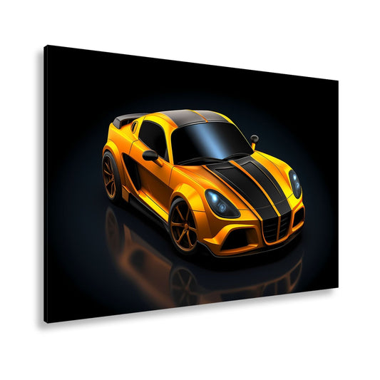 Leinwandbild Rennstreifen auf Karosserie XXL – Auto Wandbild Motorsport - deyoli