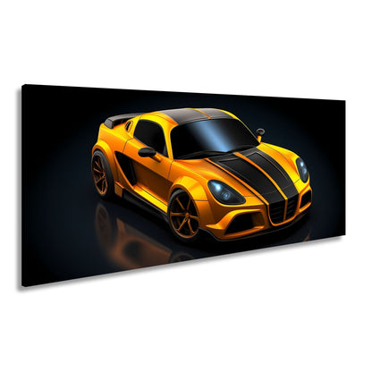 Leinwandbild Rennstreifen auf Karosserie XXL – Auto Wandbild Motorsport - deyoli