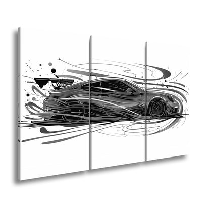 Leinwandbild Rennwagen XXL – Farbexplosion & Geschwindigkeit als Kunstwerk - deyoli