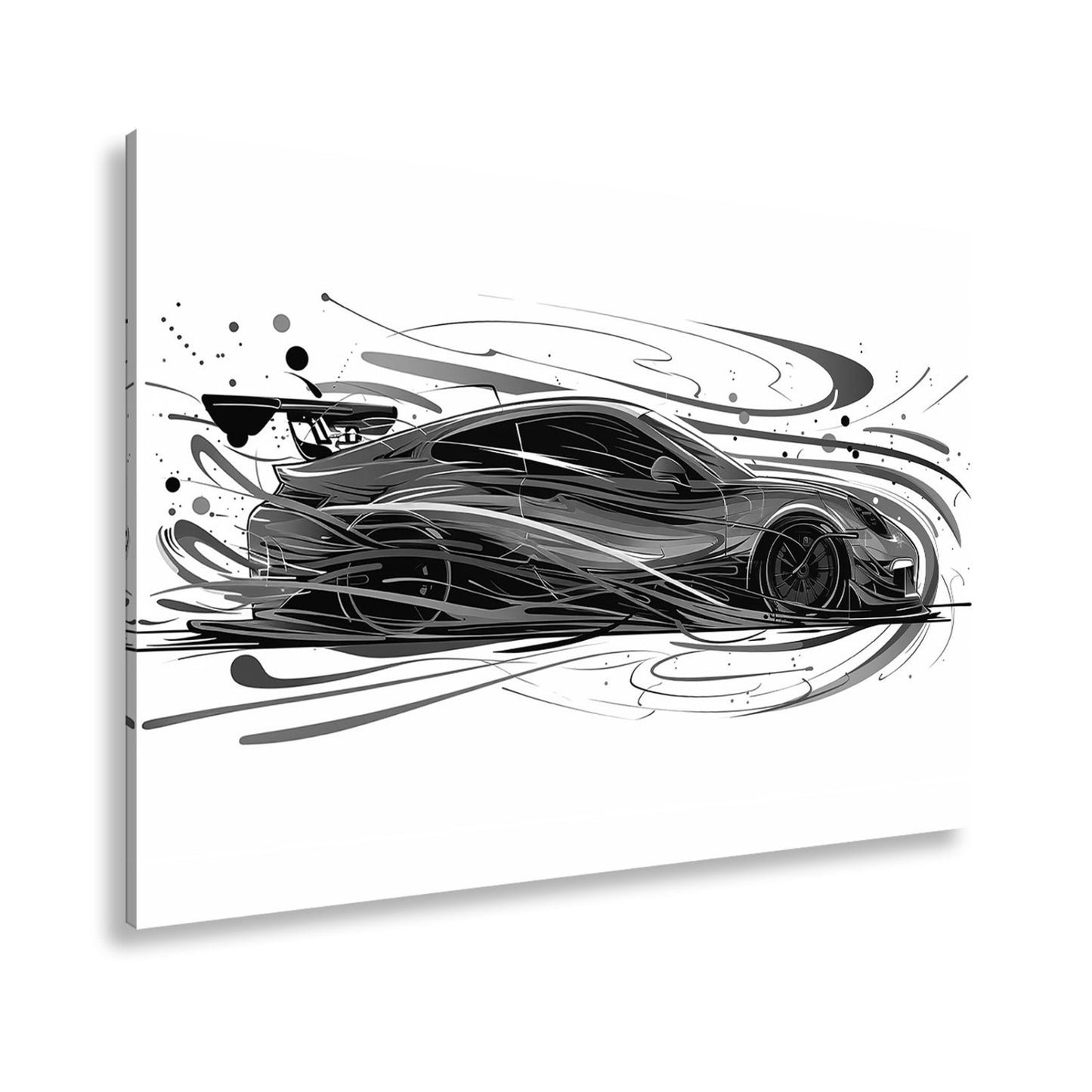 Leinwandbild Rennwagen XXL – Farbexplosion & Geschwindigkeit als Kunstwerk - deyoli