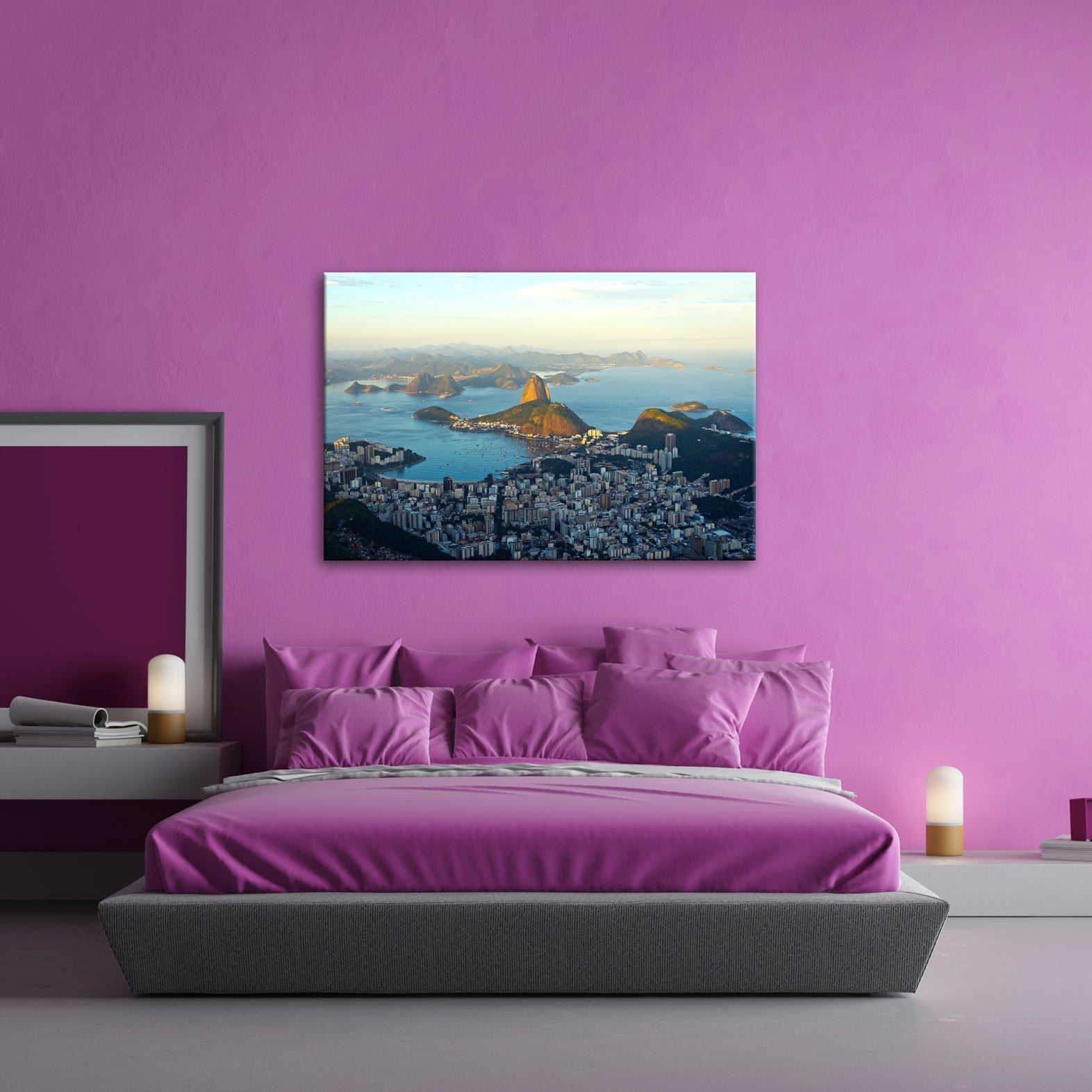 Leinwandbild Rio de Janeiro im goldenen Abendglanz - deyoli