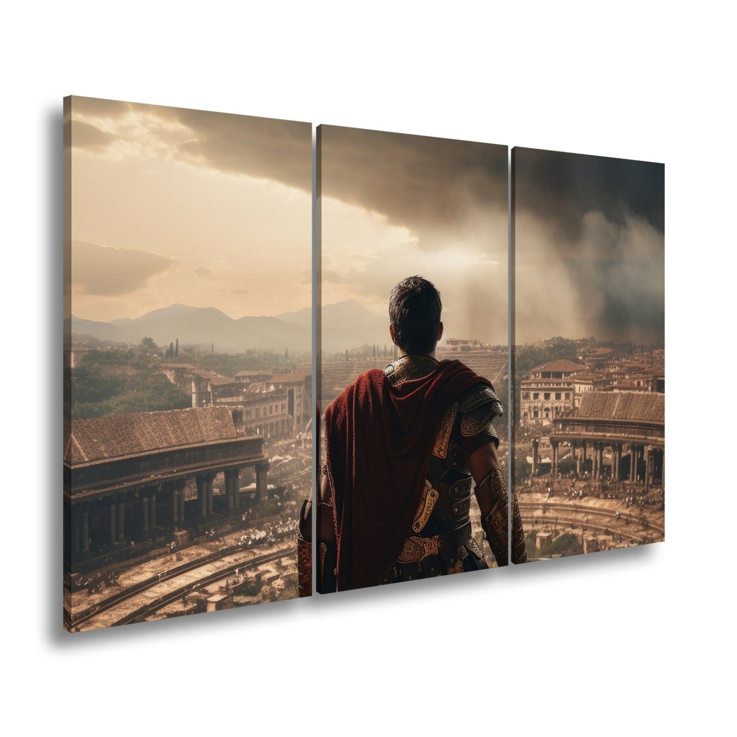 Leinwandbild Römisches Imperium Sonnenuntergang – Antike Stadt XXL Canvas - deyoli