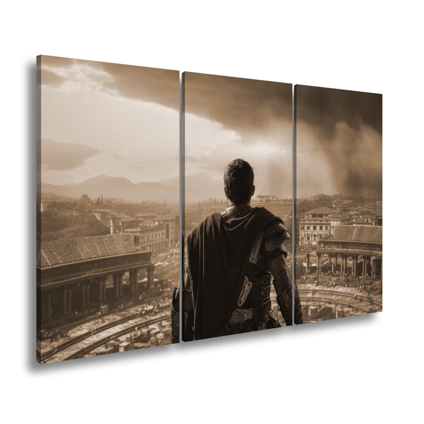 Leinwandbild Römisches Imperium Sonnenuntergang – Antike Stadt XXL Canvas - deyoli