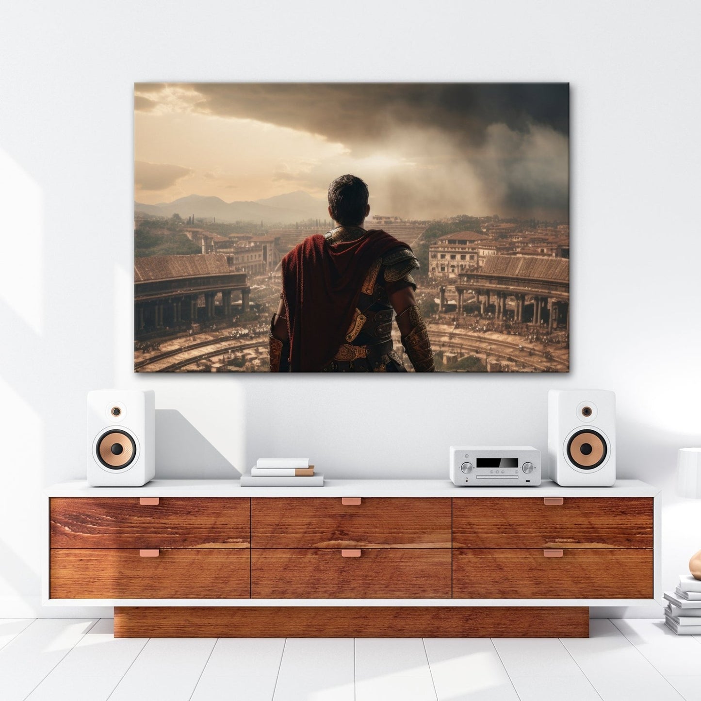 Leinwandbild Römisches Imperium Sonnenuntergang – Antike Stadt XXL Canvas - deyoli