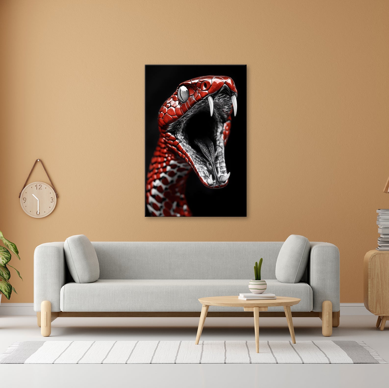 Leinwandbild Rote Schlange – Kunst der Natur mit Biss XXL - deyoli