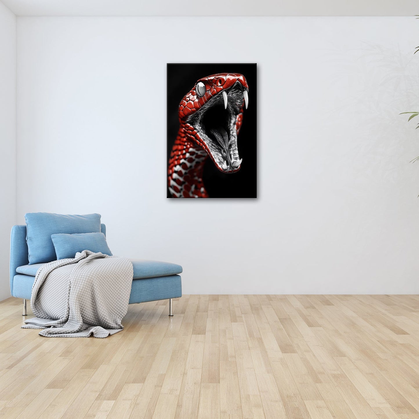 Leinwandbild Rote Schlange – Kunst der Natur mit Biss XXL - deyoli