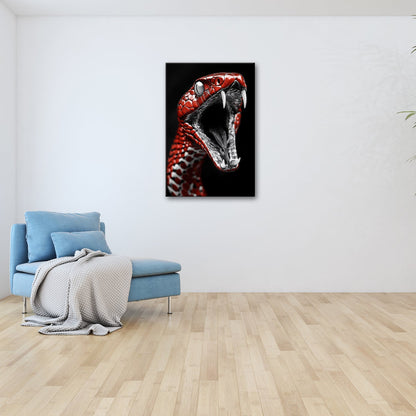 Leinwandbild Rote Schlange – Kunst der Natur mit Biss XXL - deyoli
