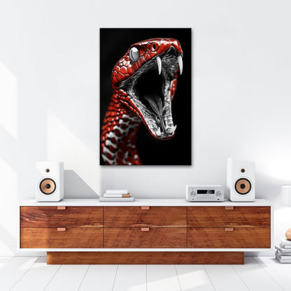 Leinwandbild Rote Schlange – Kunst der Natur mit Biss XXL - deyoli