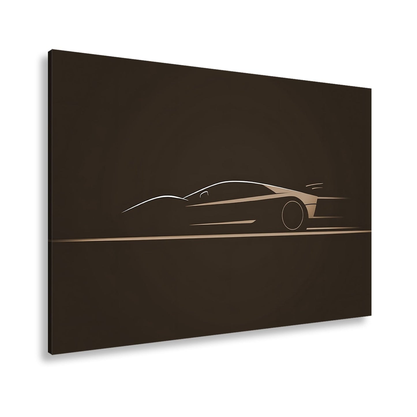 Leinwandbild Roter Blitz in minimalistischer Supersportwagen - Silhouette - deyoli