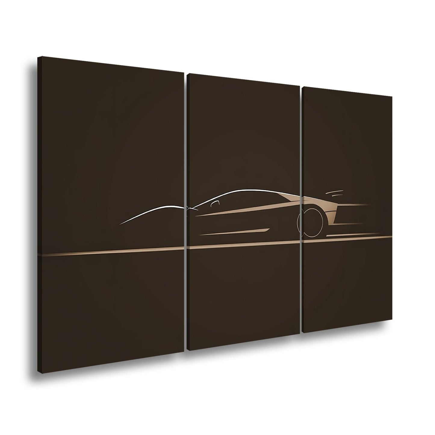 Leinwandbild Roter Blitz in minimalistischer Supersportwagen - Silhouette - deyoli