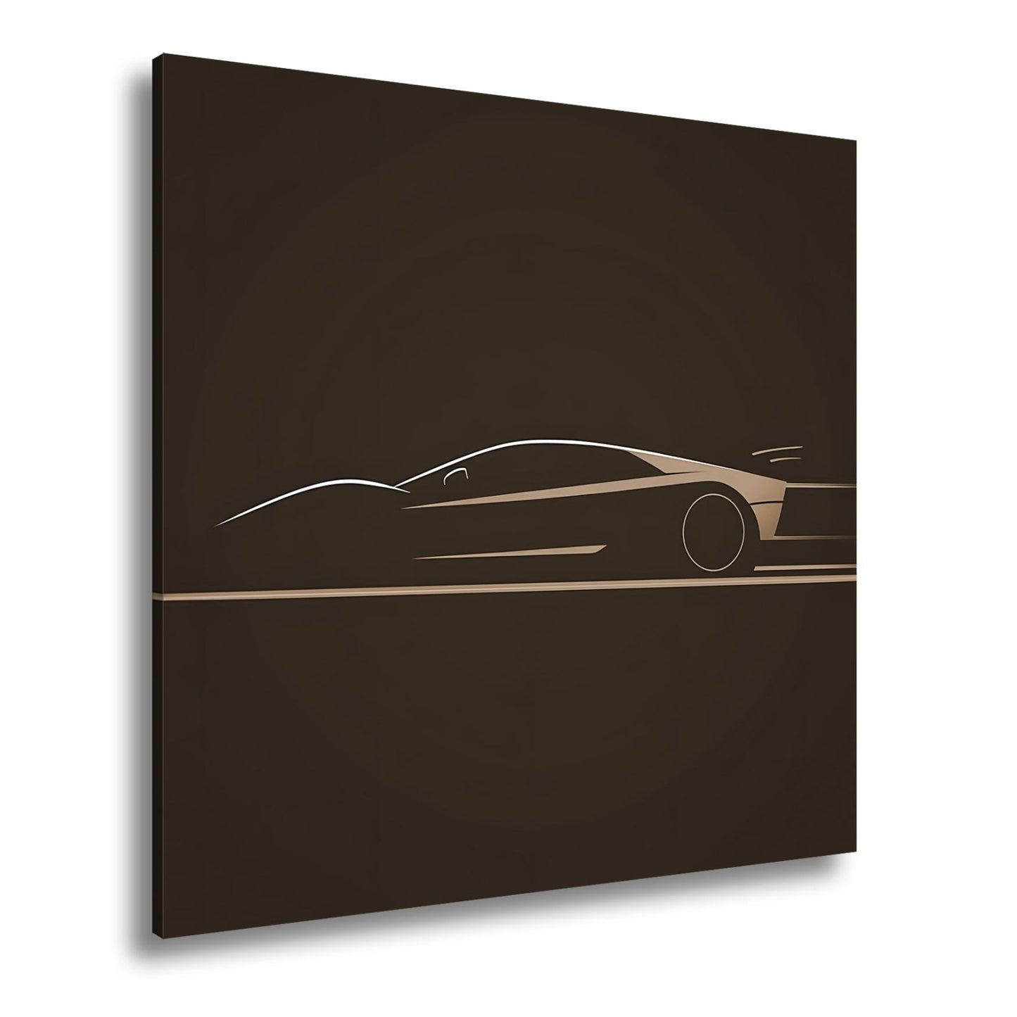 Leinwandbild Roter Blitz in minimalistischer Supersportwagen - Silhouette - deyoli