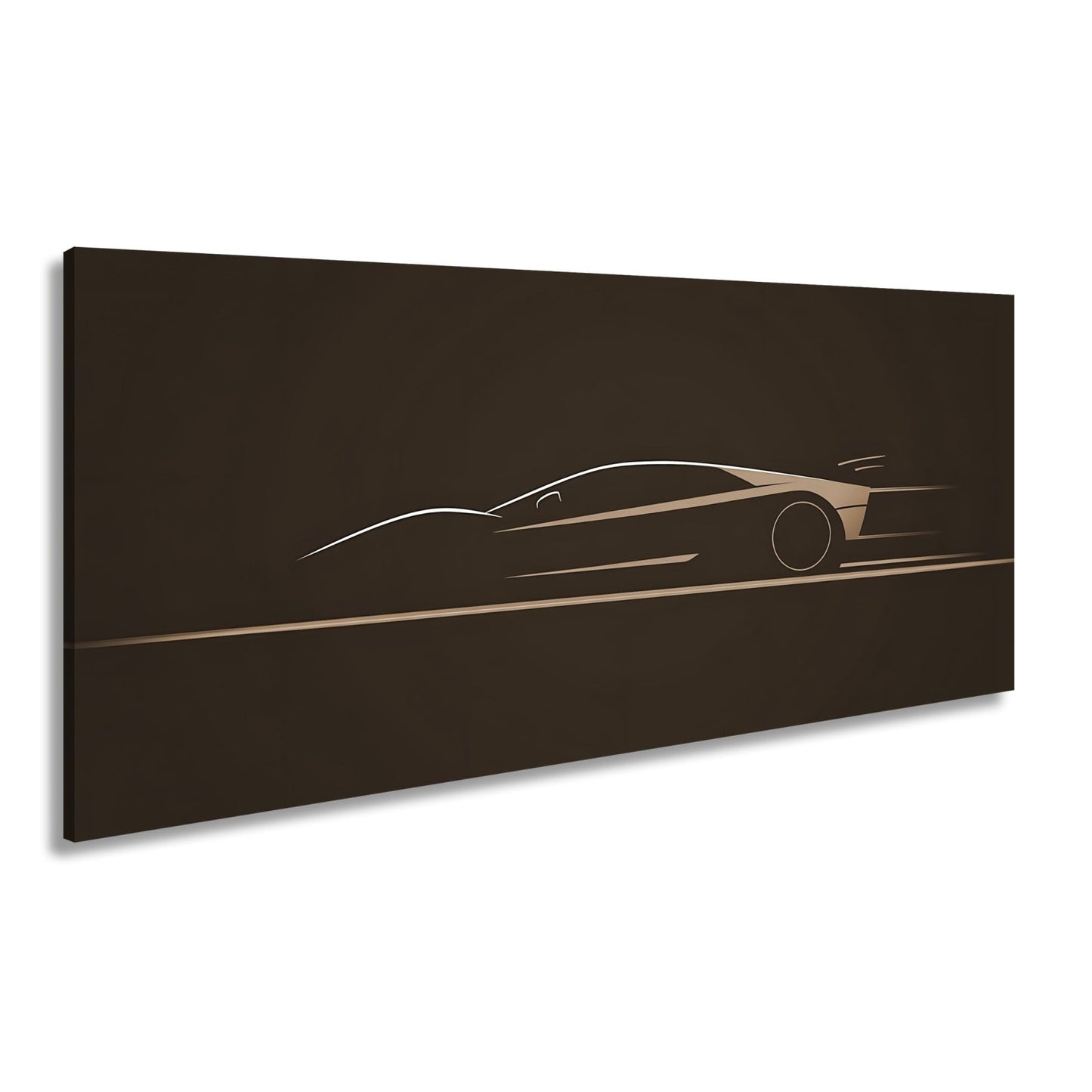 Leinwandbild Roter Blitz in minimalistischer Supersportwagen - Silhouette - deyoli