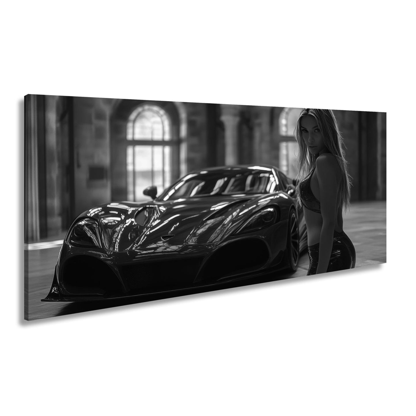 Leinwandbild Roter Flitzer – Selbstbewusste Eleganz XXL Wandbild - deyoli