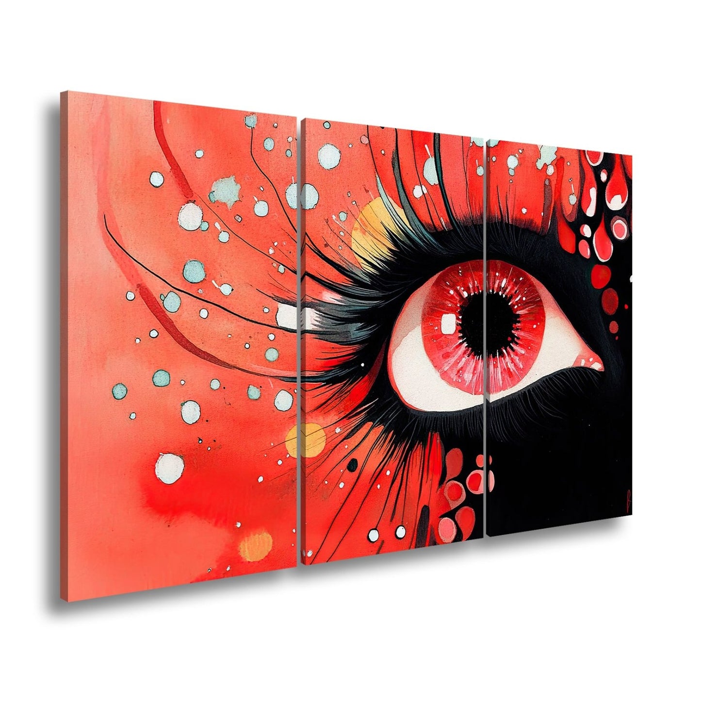 Leinwandbild Rotes Auge im Farbenrausch – Ausdruck voller Emotion - deyoli