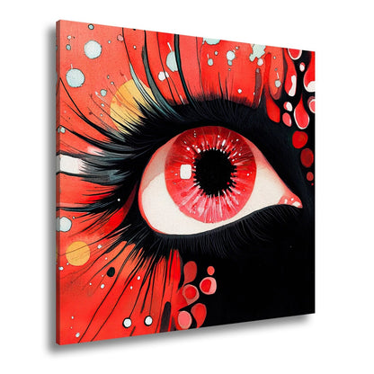 Leinwandbild Rotes Auge im Farbenrausch – Ausdruck voller Emotion - deyoli
