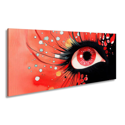 Leinwandbild Rotes Auge im Farbenrausch – Ausdruck voller Emotion - deyoli