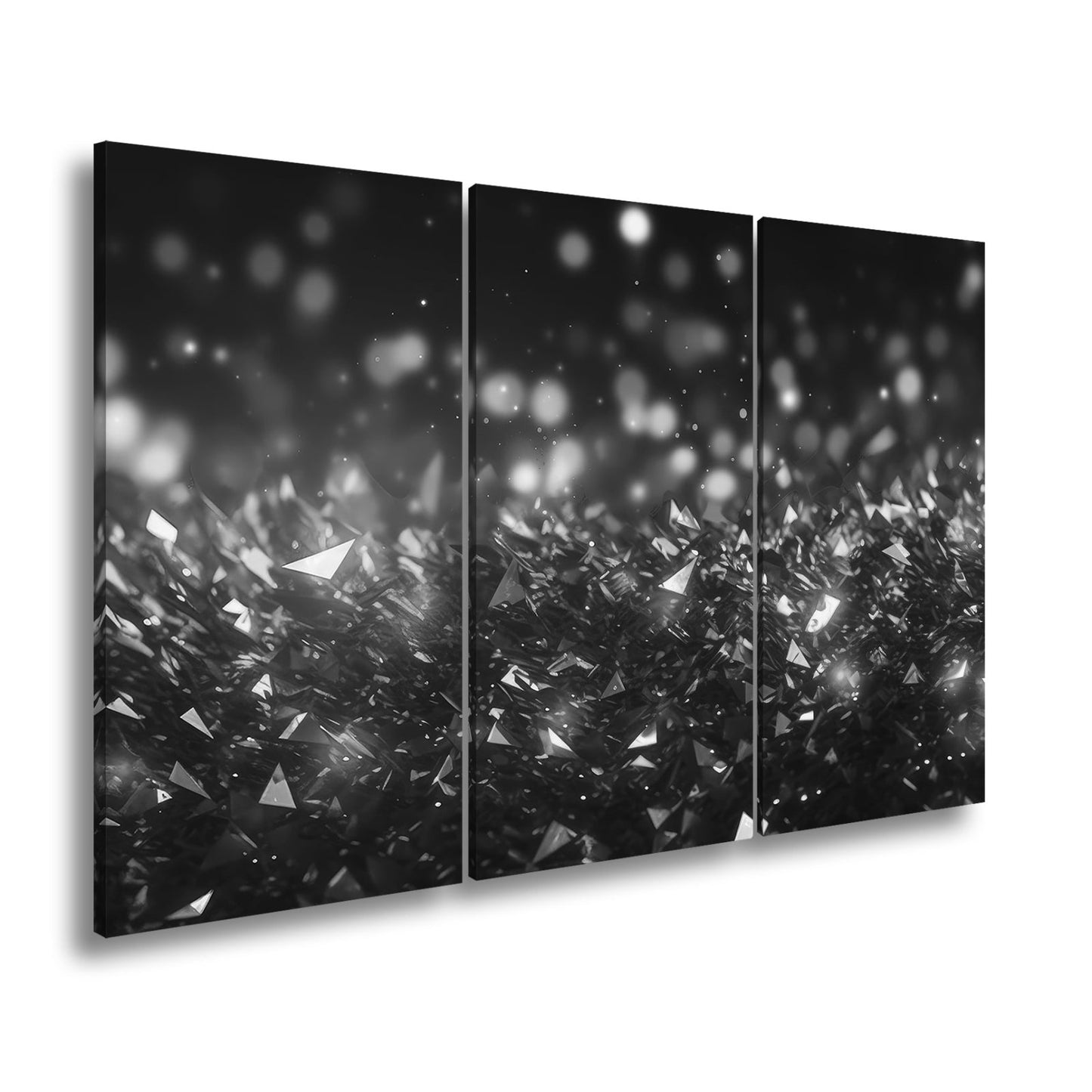 Leinwandbild Rubinrote Kristalle funkeln im Bokeh der Fantasie. - deyoli