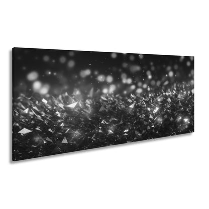 Leinwandbild Rubinrote Kristalle funkeln im Bokeh der Fantasie. - deyoli