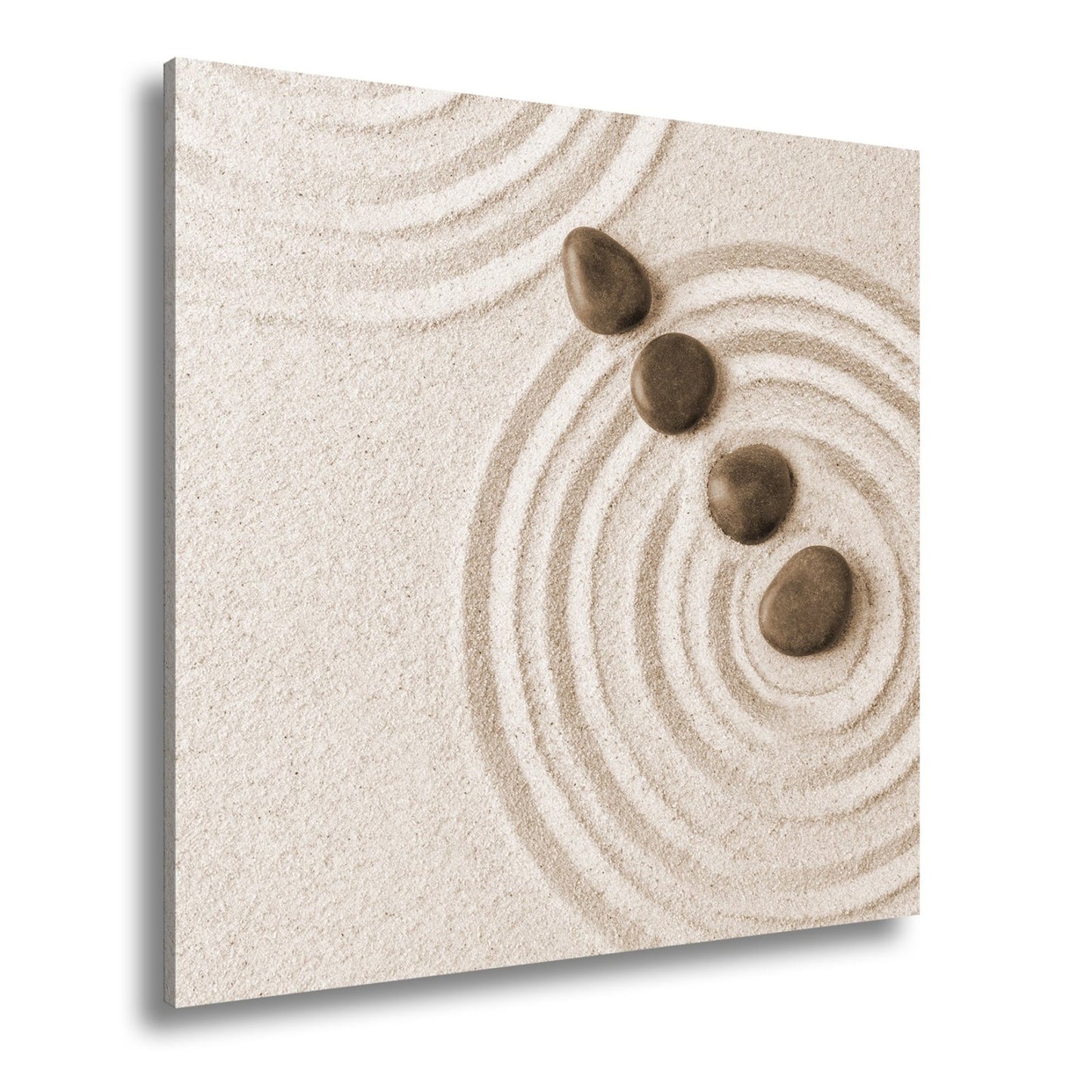 Leinwandbild Ruhe in Kreisen – Zen - Garten aus Sand und Stein. - deyoli