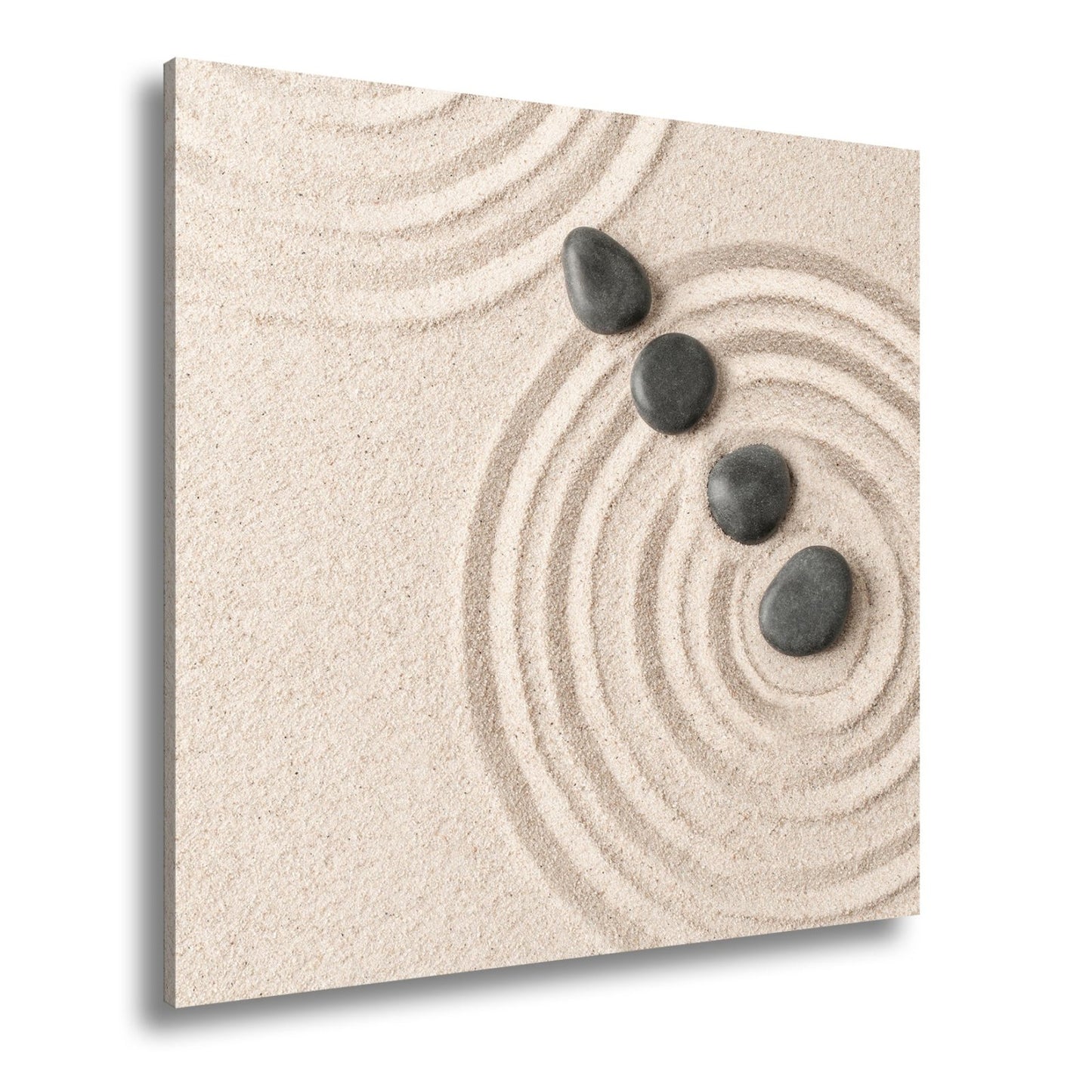 Leinwandbild Ruhe in Kreisen – Zen - Garten aus Sand und Stein. - deyoli