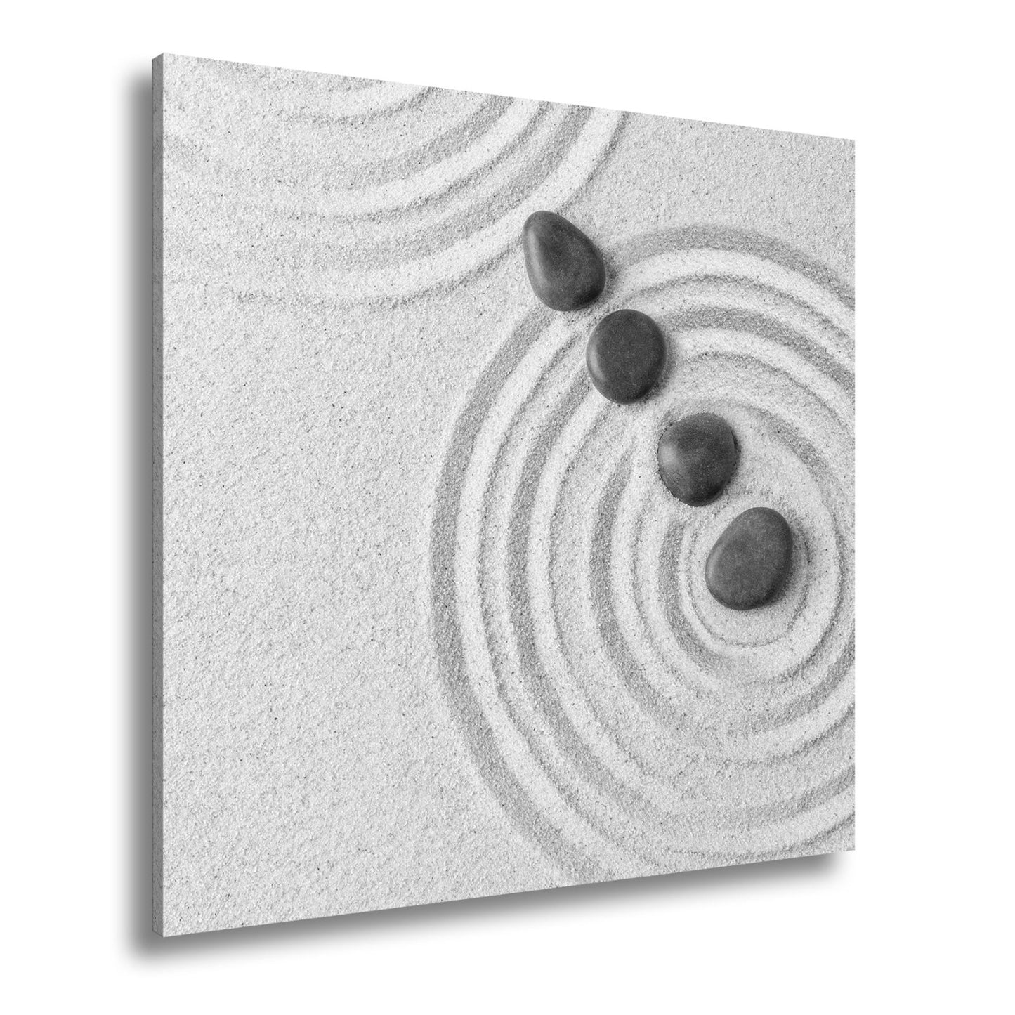 Leinwandbild Ruhe in Kreisen – Zen - Garten aus Sand und Stein. - deyoli