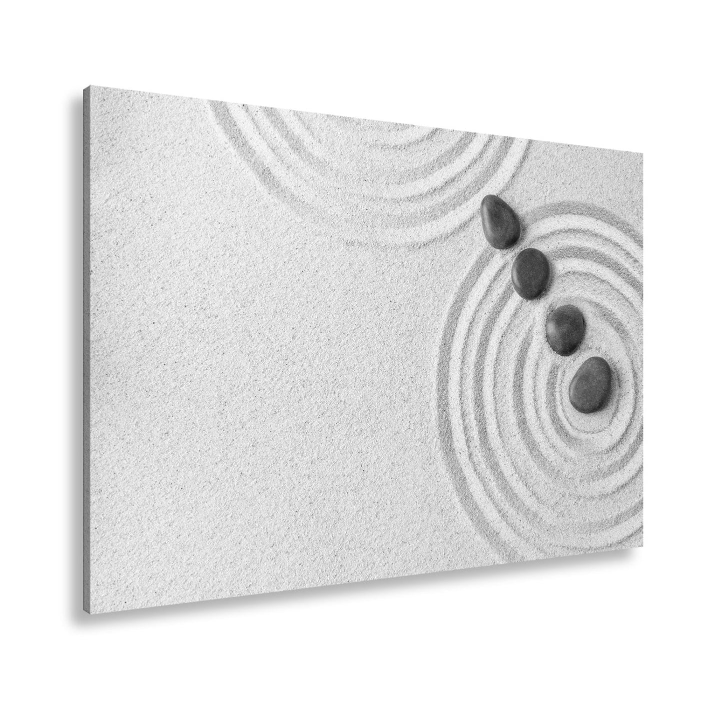 Leinwandbild Ruhe in Kreisen – Zen - Garten aus Sand und Stein. - deyoli