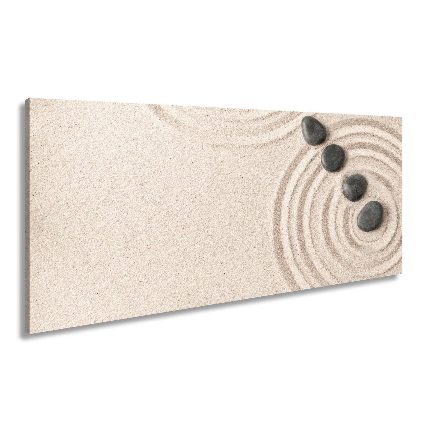 Leinwandbild Ruhe in Kreisen – Zen - Garten aus Sand und Stein. - deyoli