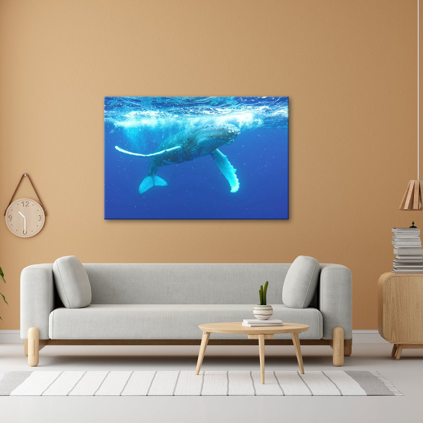 Leinwandbild Sanfter Riese gleitet durch tiefblaues Meer - deyoli