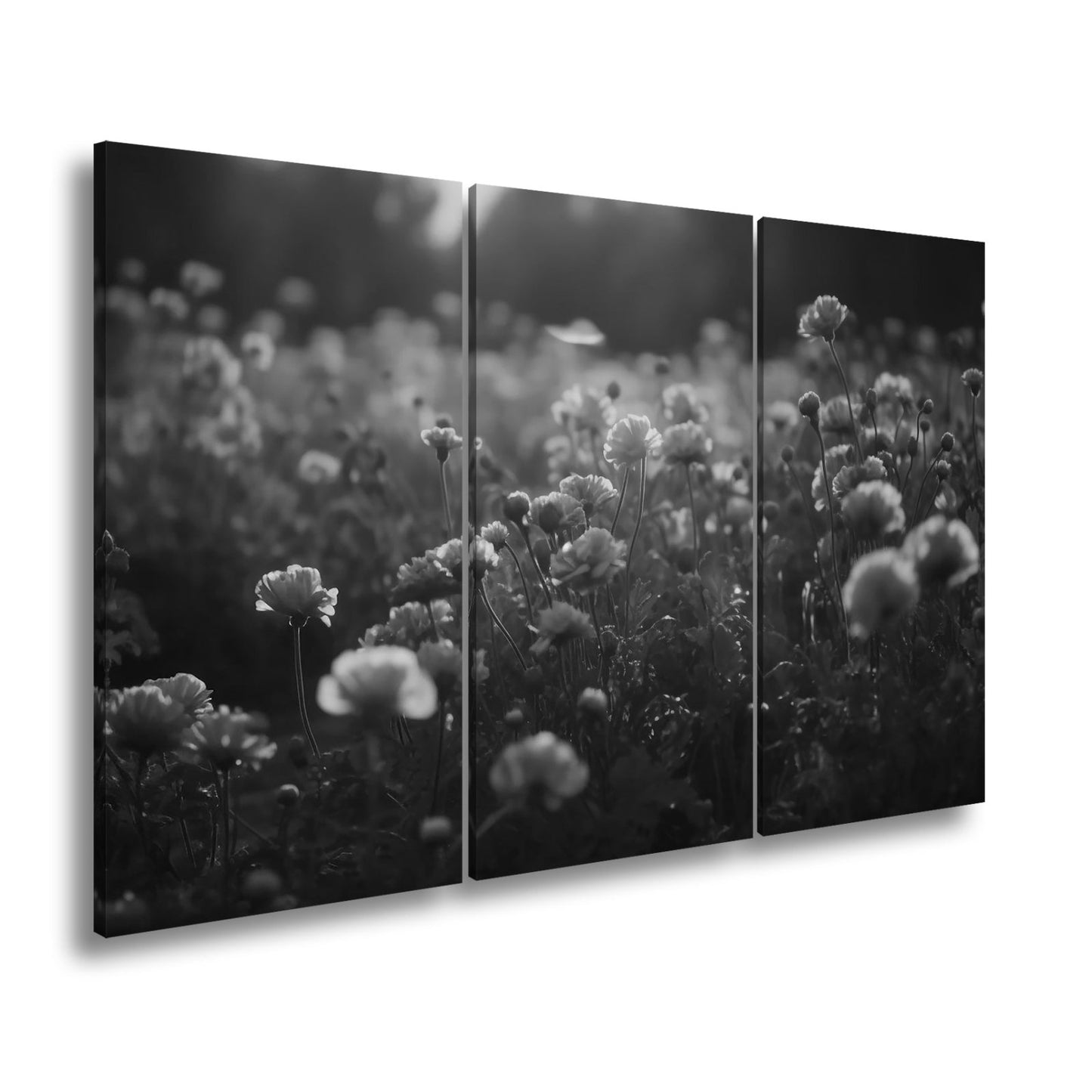 Leinwandbild Sanftes Licht küsst ein Feld aus buttergelben Blumen. - deyoli