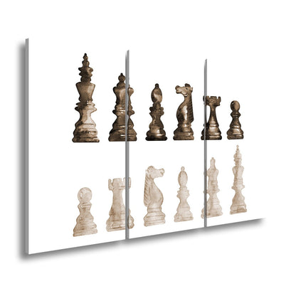 Leinwandbild Schach XXL – Zwei Armeen in zarter Aquarelloptik bereit zum Duell - deyoli