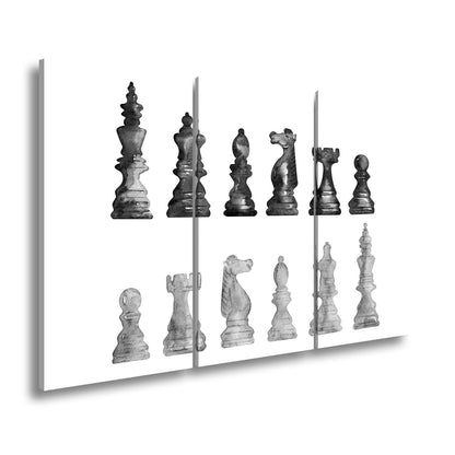 Leinwandbild Schach XXL – Zwei Armeen in zarter Aquarelloptik bereit zum Duell - deyoli